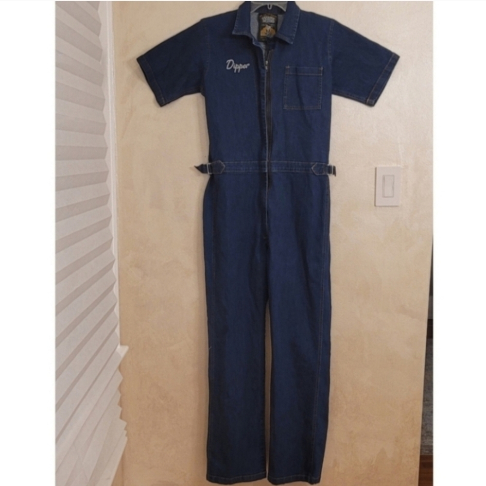 SUGARHIGH LOVESTONED LITTE DIPPER DENIM JUMPSUIT COVERALLS - Picture 5 of 9